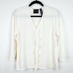 Axcess Liz Claiborne Ruffle Sweater Shirt Top Size XL Womens